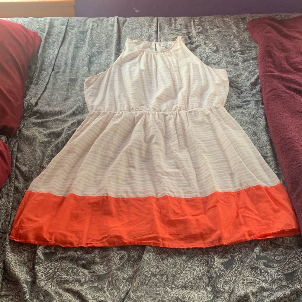 Old Navy Cream Striped Dress